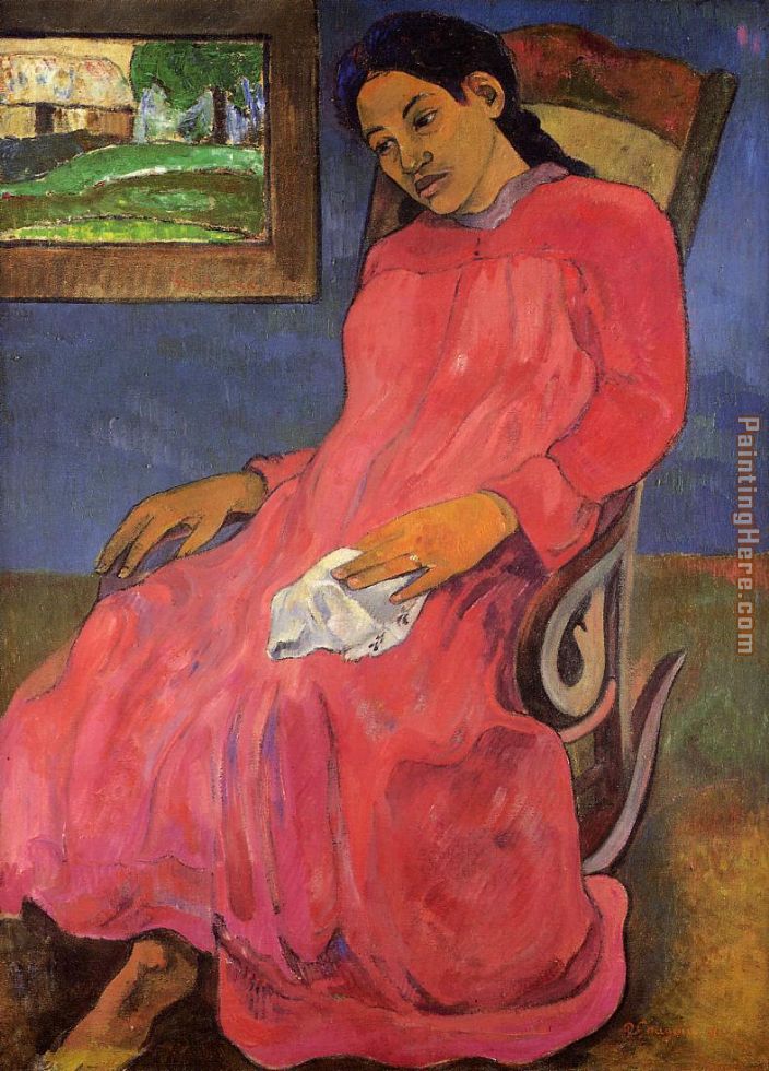 Melancholy painting - Paul Gauguin Melancholy art painting